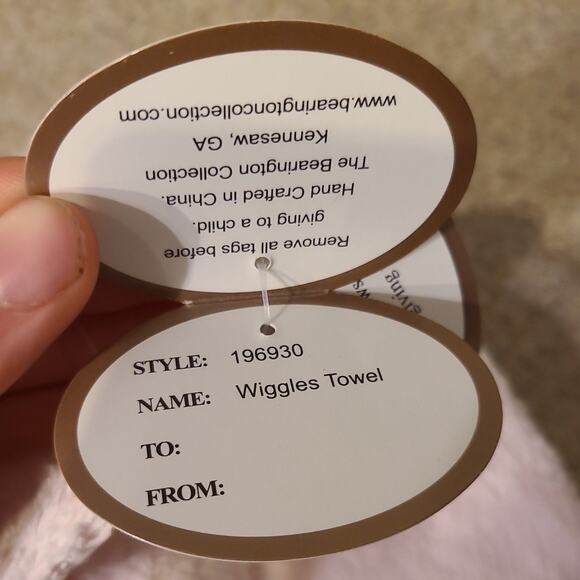 Bearington Baby Collection Pink/Brown Dog Towel Lovey Blanket 100% Cotton NWT - Picture 2 of 9